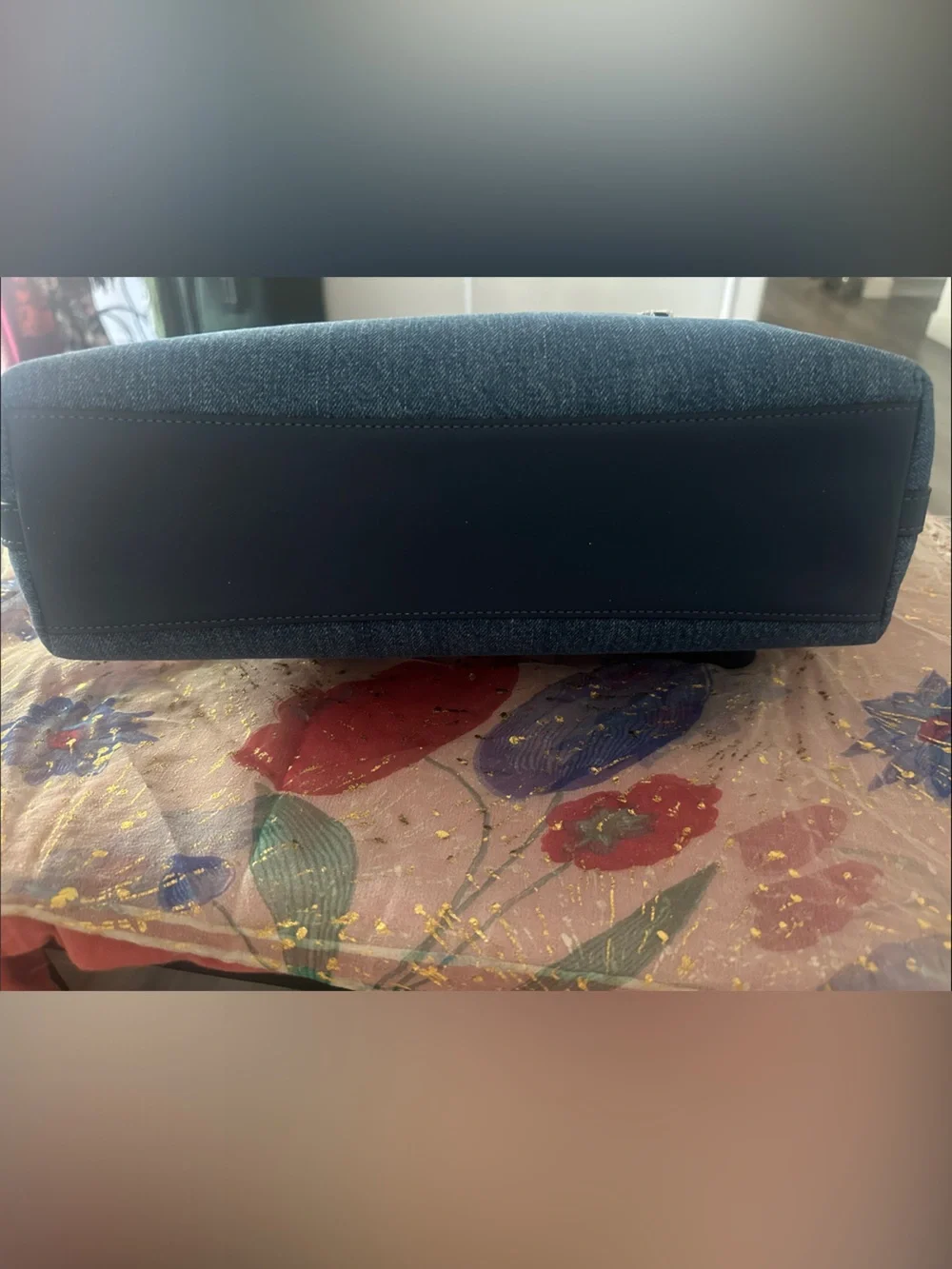 Coach Denim Bag with Black Strap